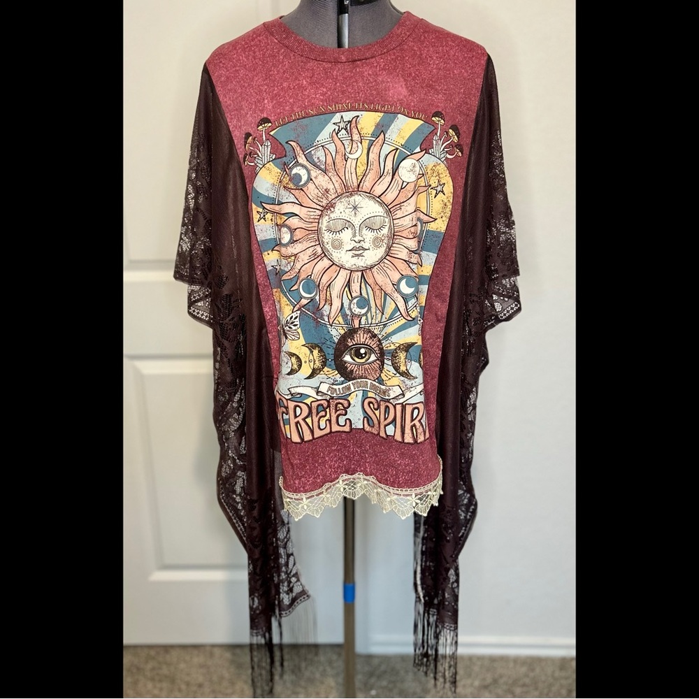 Repurposed Free Spirit Poncho Top